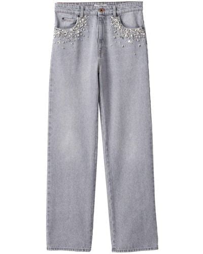 miu miu embellished jeans|miu denim pants.